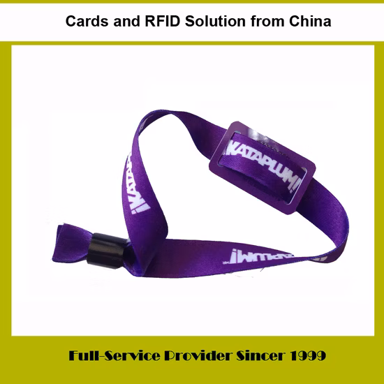 Pulseira RFID/NFC PVC/Nylon com etiqueta RFID de plástico para membros