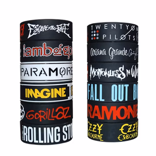 Brinde promocional de cor preta para evento personalizado Silicone personalizado Tecido RFID Evento EDM Pulseira para festival de música