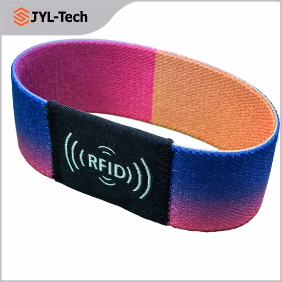 Pulseiras de tecido elástico personalizáveis Pulseiras NFC reutilizáveis Alça elástica Tecido Tecido RFID Pulseira