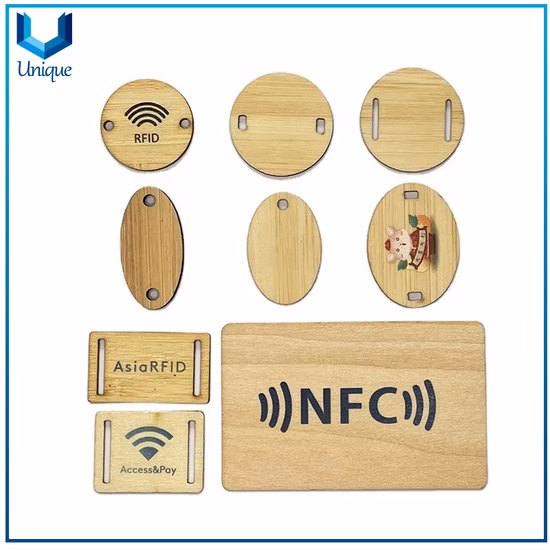 Amostra grátis ecologicamente correta impressão NFC logotipo chave do hotel RFID nome da empresa cartão de madeira de bambu personalizado