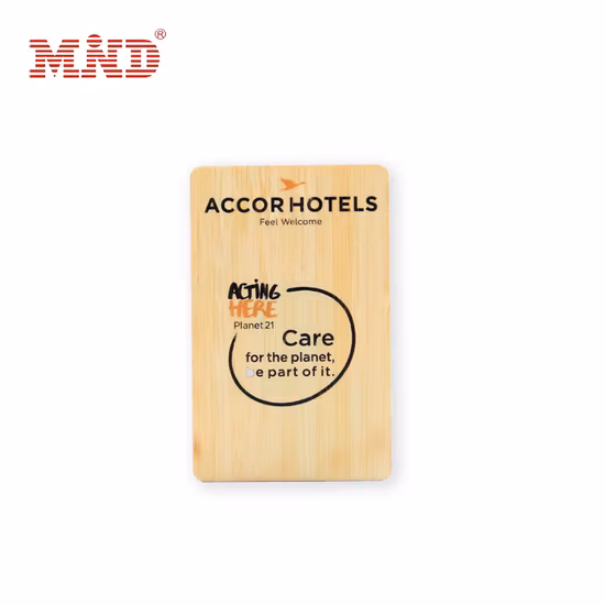 Atacado Cartão-Chave de Madeira RFID Bambu com Chip Inteligente MIFARE Clássico 1K Cartão com Chip