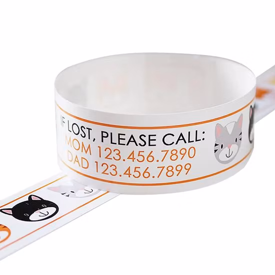 Fita de transferência térmica RFID Pulseira de papel para impressora Chip gravável NFC Pulseira de plástico UHF Chips Pulseira térmica Pulseira descartável