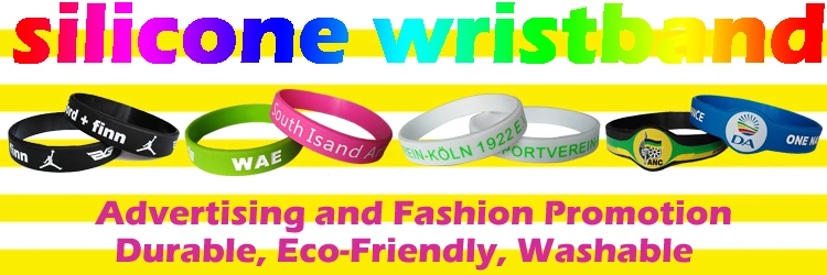 OEM Custom Silicone Rubber Embossed Debossed Printed Logo Wristband for Events