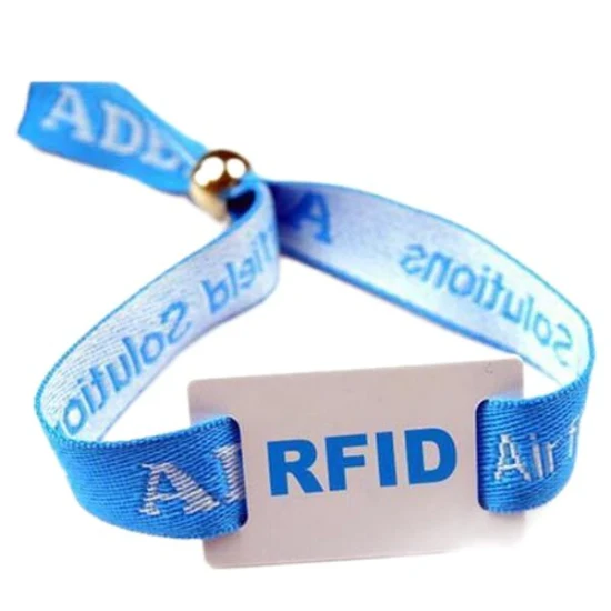 Pulseira de nylon/poliéster RFID com mini etiqueta RFID/NFC no controle de acesso